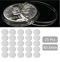 Boîte de rangement pour capsules de pièces rondes transparentes de 40.6mm, support de boîte de rangement 3MM PS plastique américain argent aigle 1oz vitrine de pièces