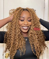 Extensions de cheveux humains Sdd Piano Color Pixie Curl, lots de mèches bouclées brutes, mèches bouclées Birmanes avec reflets 4/27, boucles Pixie