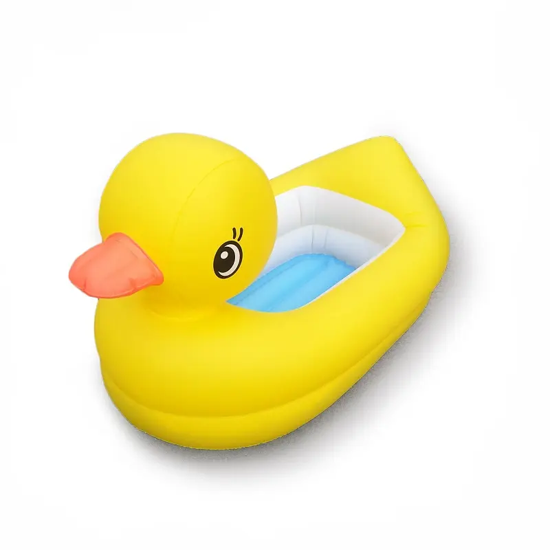 Custom Baby Opblaasbare Badkuip Schattige Gele Eend Draagbare Baby Badkuip Reizen Bad Mini Lucht Zwembad Voor Kinderen