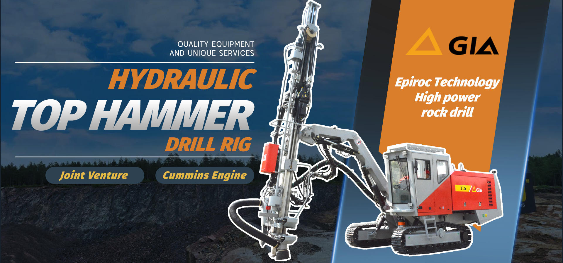 Drill Rig Top Hammer Surface Drill Rig APCOM T5 High Efficiency