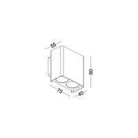 Applique murale LED étanche IP65 2x2W à faisceau unique pour intérieur et extérieur