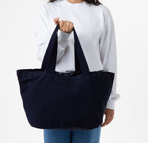 Sac fourre-tout <span class=keywords><strong>en</strong></span> toile de coton trapézoïdale recyclable <span class=keywords><strong>en</strong></span> gros pour femmes, sac de shopping uni vierge avec logo personnalisable - Product Image 2