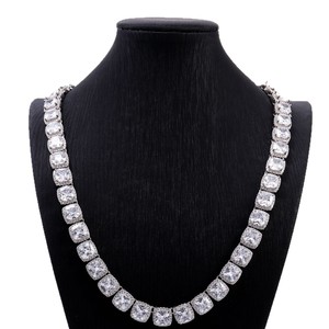 Chaîne cubaine unisexe en argent 925 avec diamants Moissanite couleur D, maillons carrés épais de 5mm et 6mm, style Hip-hop, collier et bracelet - Product Image 5