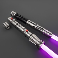 Pedang Laser Metal Hilt Nexussabers Darth Maul, Pedang Laser Berat untuk Duel dengan Efek Suara Blaster dari Maul Shadow Lord