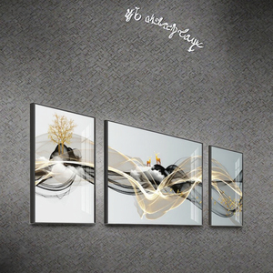 Cuadro <span class=keywords><strong>de</strong></span> <span class=keywords><strong>arte</strong></span> mural <span class=keywords><strong>de</strong></span> porcelana <span class=keywords><strong>de</strong></span> cristal con impresión digital <span class=keywords><strong>de</strong></span> pintura al óleo creativa, diseño abstracto <span class=keywords><strong>de</strong></span> ciervo, con marco para decoración moderna del hogar - Product Image 4