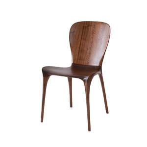 Silla de Comedor de Madera Maciza, Silla <span class=keywords><strong>Eureka</strong></span> de Nogal Negro Norteamericano, Silla con Respaldo Curvo con Sistema de Encaje Mortise and Tenon para Sala de Estar u Oficina - Product Image 5