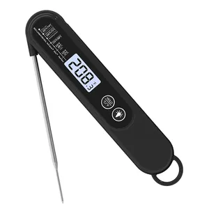 Folding instant read temperature meter digital BBQ grill kitchen meat Thermometer waterproof with probe