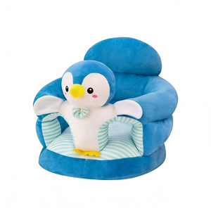 Customized Penguin <b>sofa</b> plush, Penguin sitting chair plush, Cute penguin stuffed animal, Blue penguin plush seat toy - Product Image 3
