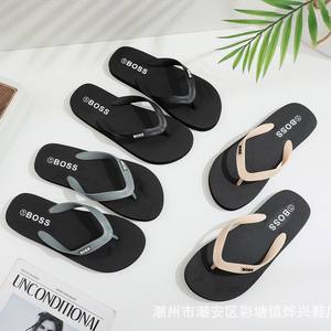 Tongs respirantes et antidérapantes pour hommes, avec logo personnalisé, pantoufles en caoutchouc PVC PE EVA, sandales de plage pour l'extérieur, <span class=keywords><strong>promotion</strong></span> estivale - Product Image 2