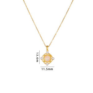 Collar de cadena de clavícula de acero de titanio para mujer con colgante de planeta fluorescente con un nicho y un diseño elegante - Product Image 6
