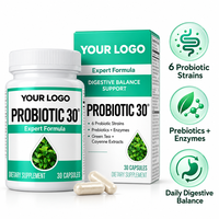 Capsules de Probiotiques Marque Blanche OEM/ODM Enzymes Prébiotiques Thé Vert Cayenne Complément Alimentaire Nutrition Digestive Vente en Gros Usine