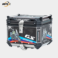 Boîte à bagages arrière pour moto personnalisée de 45 L en alliage d'aluminium, coffre de rangement rigide, fabrication en petite série sur commande