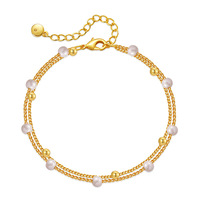 Bracelet chaîne et maillons de luxe en acier inoxydable avec perles d'imitation pour femme, fait main, idéal pour le quotidien, cadeaux de mariage/fiançailles