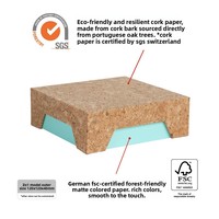 Boîte cadeau en liège pour la protection de l'environnement - Boîte carrée petite pour bijoux avec couvercle Ciel et Terre, artisanat, emballage personnalisé avancé, Chine