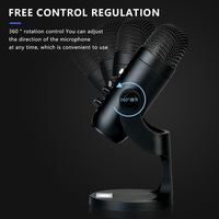 Kit de microphone professionnel USB Type-C pour ordinateur, Plug & Play, cardioïde, en plastique, pour bureau, avec suppression du bruit et éclairage RGB, idéal pour l'enseignement