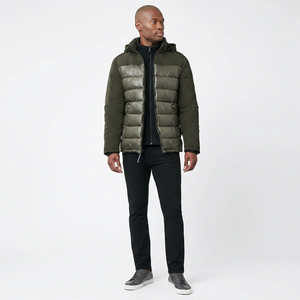 High Quality Winter Canvas <b>Long</b> Sleeve Puffer <b>Men</b> <b>Jacket</b> with Front Customized Logo Printed Wholesale in Sale - Product Image 1