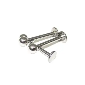 316 Surgical Stainless Steel Externally Threaded Silver Labret Lip Piercing Jewelry Titanium Labrets