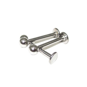 316 Chirurgischer Edelstahl Außengewinde Silber Kinder Vergoldetes Labret Lippen-Piercing Schmuck Geschenk - Product Image 1