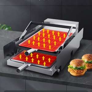 Machine à griller les hamburgers commerciale compacte automatique double couche pour poulet et grillades de pains - Product Image 6