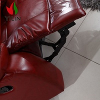 Fauteuil inclinable de cinéma maison moderne Foshan avec porte-gobelet extensible, revêtement en cuir synthétique sur un cadre métallique