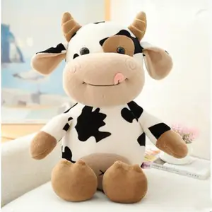 Top Selling Cute Stuffed Animal Cartoon Cattle Toy For Children Kawaii Plush Milk Cow Doll Pillow