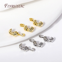 Connecteurs de finition en laiton plaqué or 18 carats, forme étoile géométrique, à double embout perlé, pour colliers et bijoux DIY