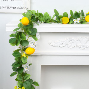 Rancheng pour décoration de Noël intérieure transfrontalière Artificielle Citron Vigne <span class=keywords><strong>Plante</strong></span> Verte Arrangement Rotin Naturel Réel - Product Image 5