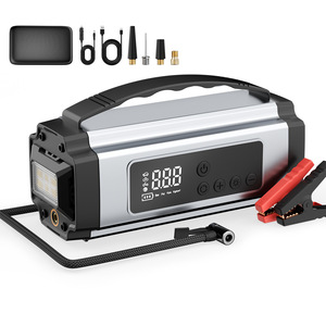 Inflador de neumáticos eléctrico para coche, arrancador de batería de 12V y 300A de corriente máxima, unidad todo en uno con luz LED - Product Image 2