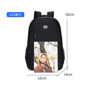 Fashion Bag Men's <b>Backpack</b> <b>Large</b> Capacity Waterproof Business Travel Laptop Bag Solid Color Detachable Straps - Product Image 2