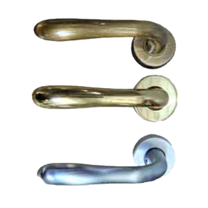 Maniglia a Mezza Altezza 'Drop' con Rosetta e Presa Sinistra - Ottone Lucidato - Product Image 1