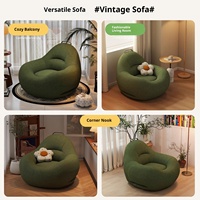 Weicher Runder Einzelsitzer-Sessel Stoff-Loungesessel für Wohnzimmer Heimdekoration Komfortabler Sitzsack-Stil Sitz Gemütlich