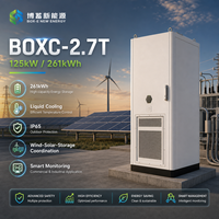 Armoire de stockage d'énergie 261 kWh 125 kW LiFePO4 à refroidissement liquide, protection IP55, BMS intelligent, pour réduction des pics de consommation, compatible réseau (On/Off/Hybride) et micro-réseau