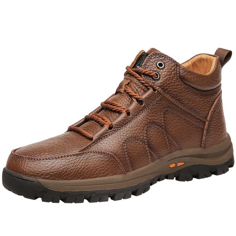 Лидер продаж 2021, теплые зимние ботинки средней высоты, водонепроницаемые Нескользящие походные ботинки для улицы, обувь из натуральной кожи, ботинки для скалолазания