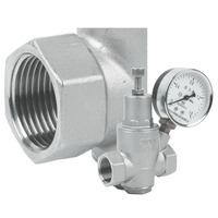 Válvula Reguladora de Presión Industrial de Acero Inoxidable SS304 con Rosca DN56, Conexión SS Personalizada YOD, con Manómetro Antichoque