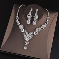 Conjunto de Collar y Aretes de Cristal para Novia, Joyería a Juego con Vestido de Novia, Accesorios para Vestidos de Gala