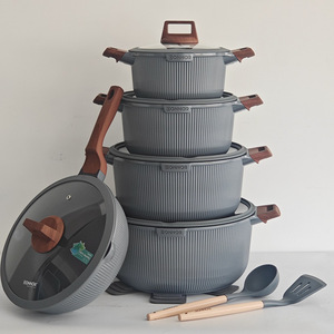 Ensemble de 15 ustensiles de cuisine antiadhésifs, ustensiles de cuisine en aluminium moulé sous pression en pierre de blé, ensemble d'ustensiles de cuisine pour la maison - Product Image 2