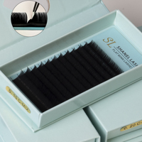 Pestañas elipse planas 0,25 Extensión de pestañas de volumen ruso Puntas dobles Pestañas planas elipse Pestañas planas Promades de seda Extensiones de pestañas planas