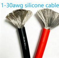 Cable Eléctrico de Silicona 6AWG, Cable de Cobre Estañado con Aislamiento de Silicona Flexible para Paquete de Baterías de Litio