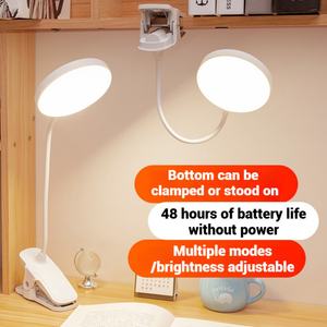 Lámpara de Lectura LED Recargable por USB con Clip, Brillo Ajustable al Tacto, Lámpara de Escritorio para Estudio - Product Image 2