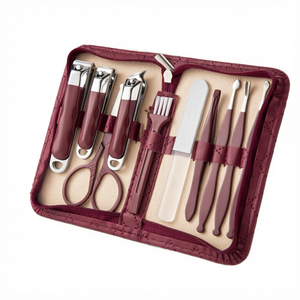 10Pcs 10 in 1 <b>Manicure</b> <b>Kit</b> Fingernail Toenail Clippers Scissor Set Nail File Ear Pick Pedicure Tools with Box - Product Image 1