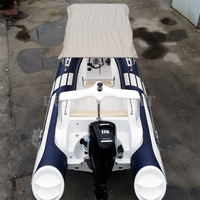 Bateau de pêche gonflable en fibre de verre rigide, couleur bleue, 19 pieds, en PVC, avec moteur pour la famille, 580