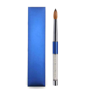 Blue Metal Handle 100% Kolinsky Sable Acrylic Nail Art Brush Size 4 6 8 10 12 Pen Manicure Salon Acrylic Powder Brush - Product Image 1