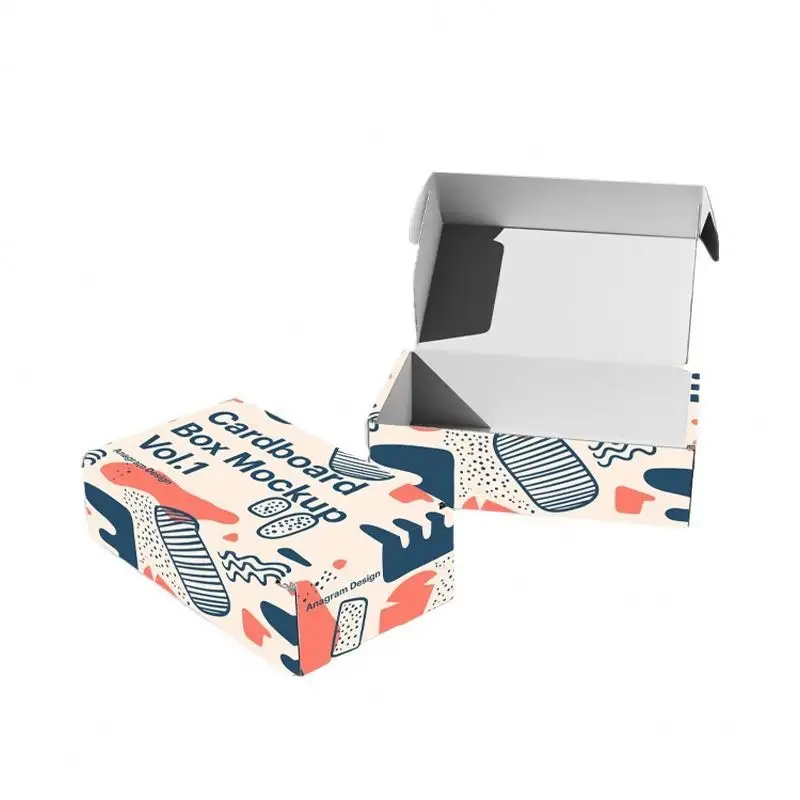 Custom riciclato nero spedizione Mailer scarpe imballaggio E flauto scatole di cartone ondulato con Logo
