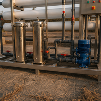 Système de traitement d'eau par osmose inverse industrielle (RO) en conteneur, 1 an, productivité de 5000 L/heure pour l'eau potable en bouteille