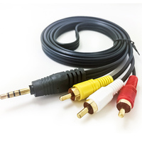 Câble de sortie audio vidéo AV pour caméscope 3,5 mm vers RCA, câble AUX 1/8\" TRRS vers 3 RCA mâle pour TV, smartphones, MP3, tablettes