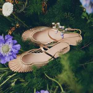 Elegant Women's Flat Heeled Sandals Open Toe Straw Buckle <b>Back</b> Strap Summer Style Breathable Genuine Leather Lining - Product Image 3