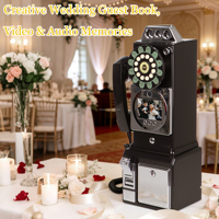Livre d'or vidéo pour événements - Téléphone mural antique avec caméra pour photomaton de mariage, livre d'or vidéo pour mariage, téléphone de mariage