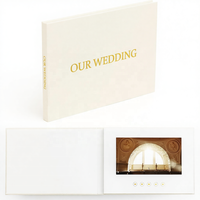 Álbum de Vídeo de Boda de Lujo con Encuadernación en Lino ODM, Pantalla IPS de 7 Pulgadas, 4GB de Memoria, Álbum de Vídeo Personalizado para Recuerdo de Despedida de Soltera