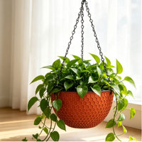 Pot suspendu double traditionnel auto-arrosant avec trous de drainage, 2,56 L, en PP durable, pour usage intérieur/extérieur (lot)