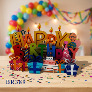 Viet-craft Washable 3D Handmade Custom Size Love Theme Paper Cutting for Happy Birthday - Product Image 1